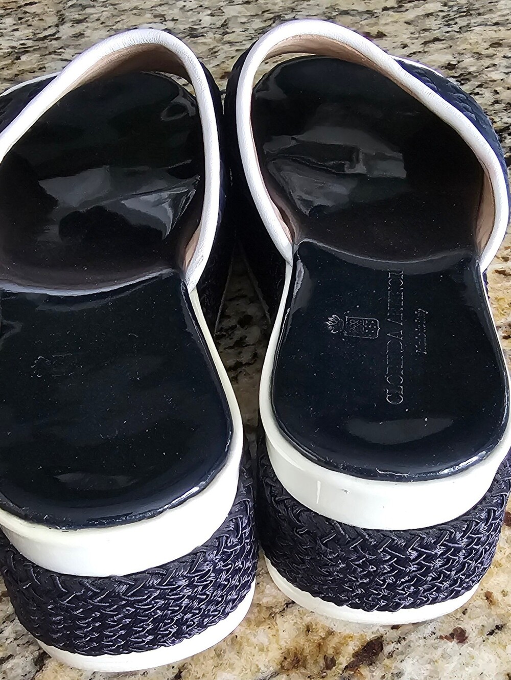 Clorinda Antinori woven leather platform slide sandals signature Italian Design - Picture 8 of 14